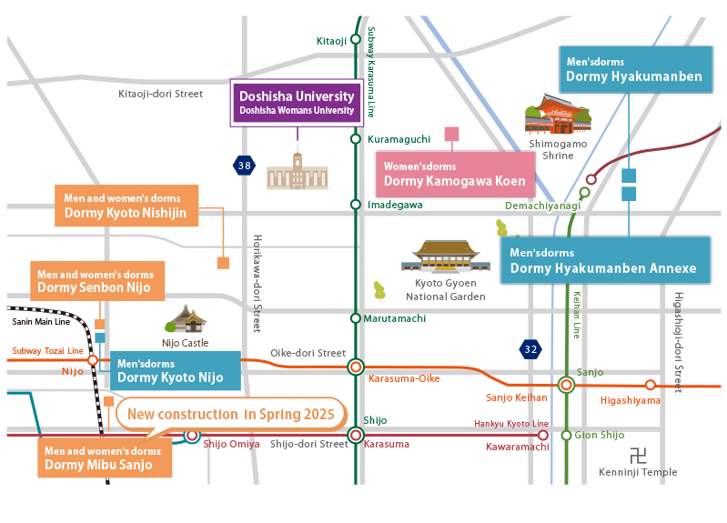 Imadegawa Campus area map